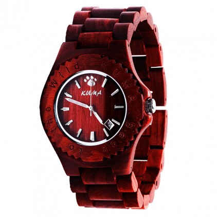 "Jungle" Montre Bois de Santal Rouge