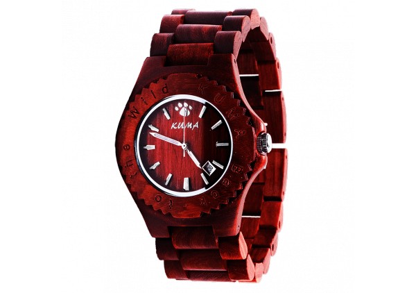 "Jungle" Montre Bois de Santal Rouge