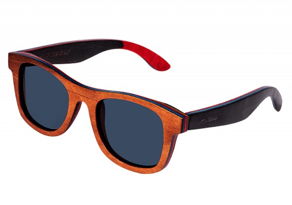 "Wayfarer" Brown Dyed Maplewood Sunglasses